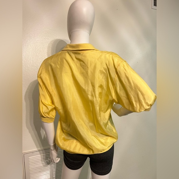 Adam Douglass 100%silk Yellow Embellished Women's Top S - Picture 4 of 6